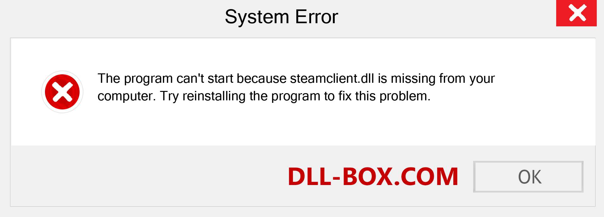  steamclient.dll file is missing?. Download for Windows 7, 8, 10 - Fix  steamclient dll Missing Error on Windows, photos, images